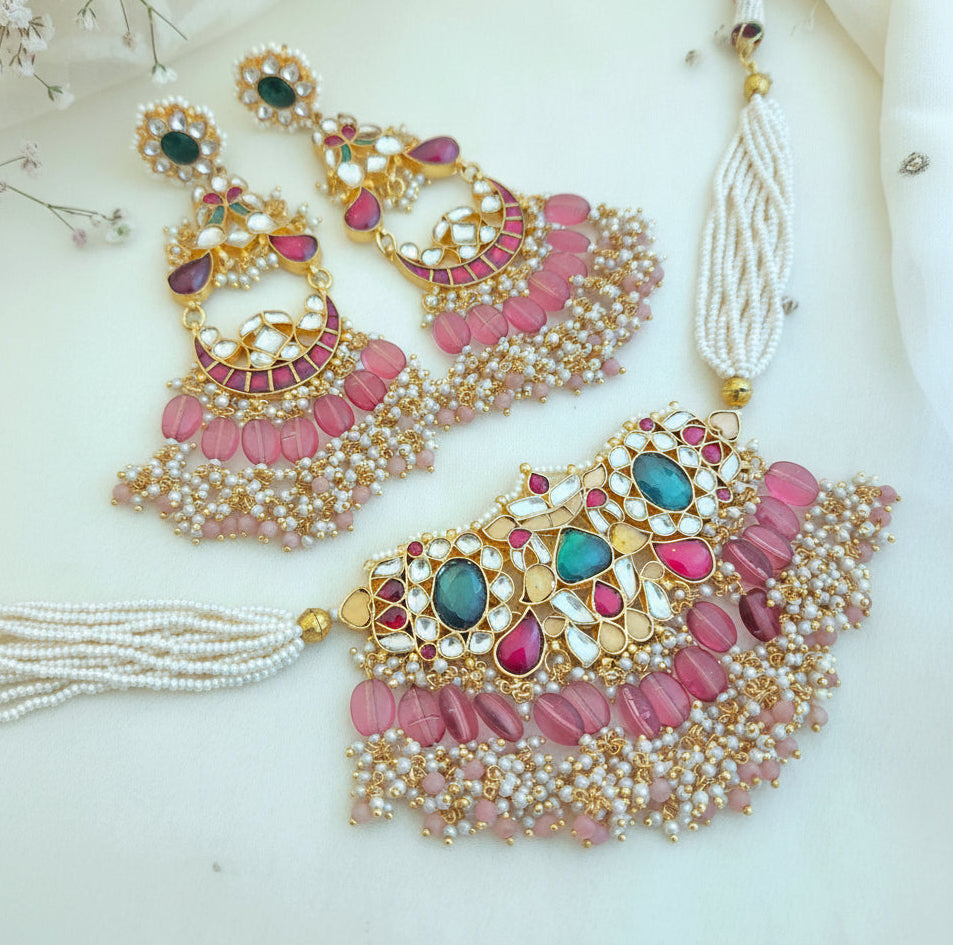Jadau kundan chokhar with earrings