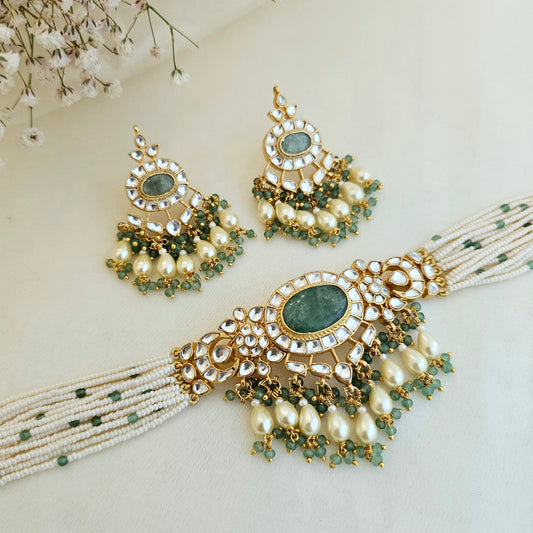 Rajwadi kundan chokhar set