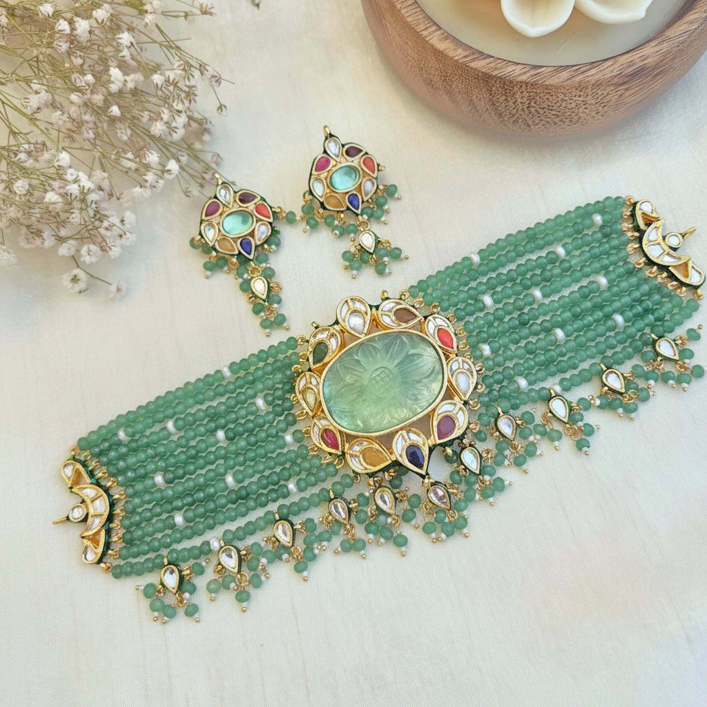 Ocean mist navratna chokhar set