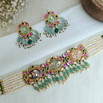 Meenakari navratna chokhar set
