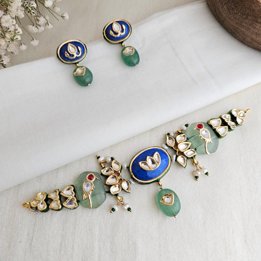 Neelum emerald chokhar set