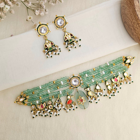 Emerald Azure chokar set