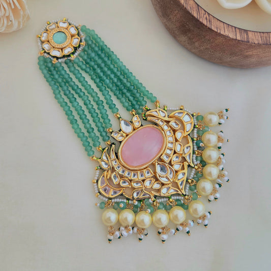 Rose squad and green beaded passa