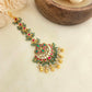Green beaded kundan tikka