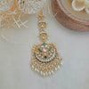 Emerald and kundan maang tikka