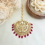 Ruby kundan maang tikka