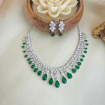 Emerald diamond necklace set