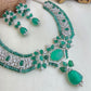 Emerald diamond necklace set
