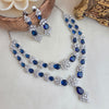 Two layer blue sapphire necklace set