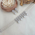 Diamond and pearls necklace set