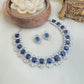 Blue sapphire diamond set