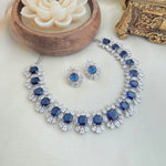 Blue sapphire diamond set