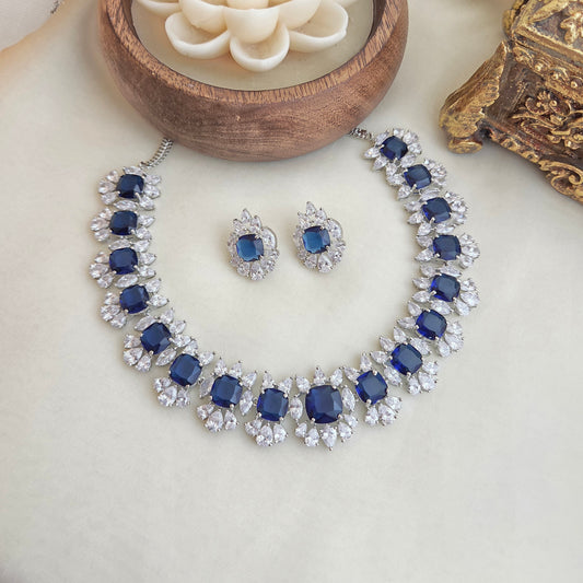 Blue sapphire diamond set
