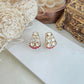 Ruby and diamond polki hoops