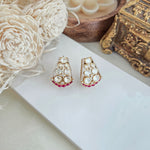 Ruby and diamond polki hoops