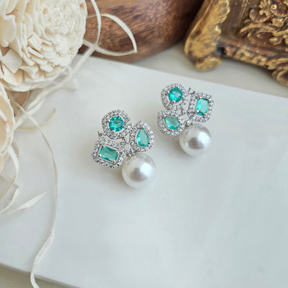Paraiba pearl drop  earrings