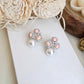 Diamond pearl drop earings
