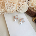 Champagne pearl drop earings