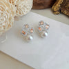 Champagne pearl drop earings