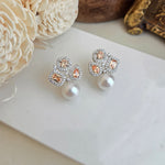 Champagne pearl drop earings