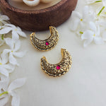 Antique finish moon hairclips( 1 pair  )
