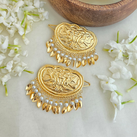 Punjabi traditional pipalpatti hairpins ( 1 pair )