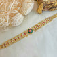 Antique gold finish emerald stone headband