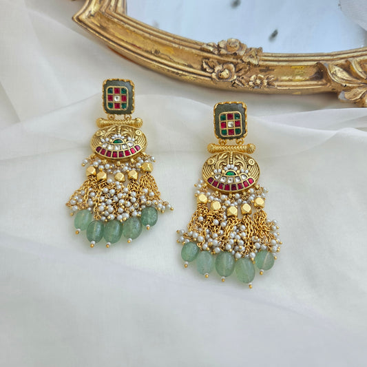 Golden dangler earrings