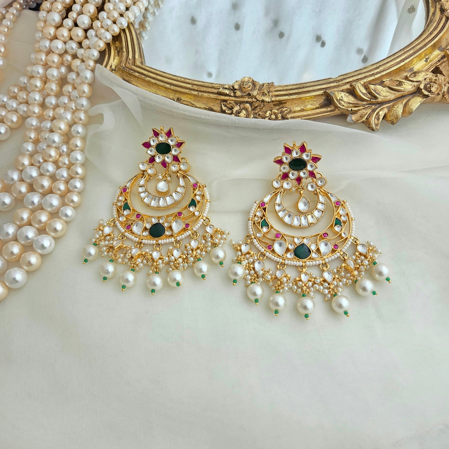 Jadau pachi kundan chandbali