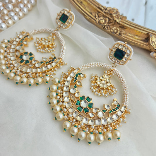 Traditional Pachi kundan chandbali