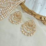 Moissanite polki chandbali