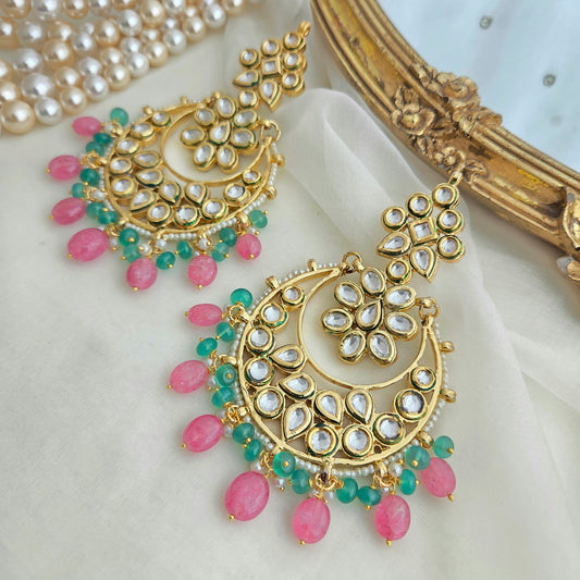 Kundan chandbali earrings