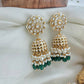 Kundan and emerald droplets jhumki