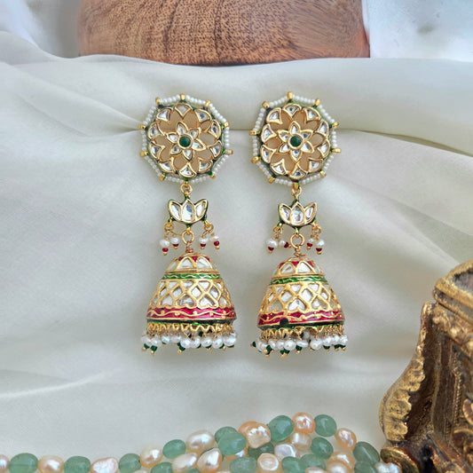 Meenakari traditional jhumka