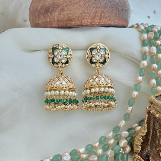 Traditional gold patra jhumki