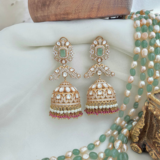 Diamond polki jhumka