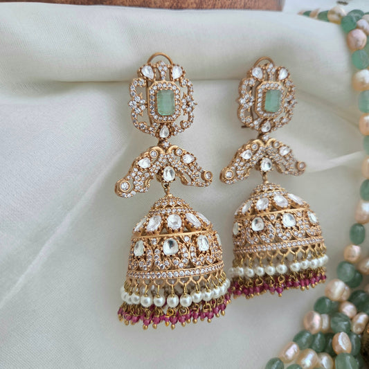 Diamond polki jhumka