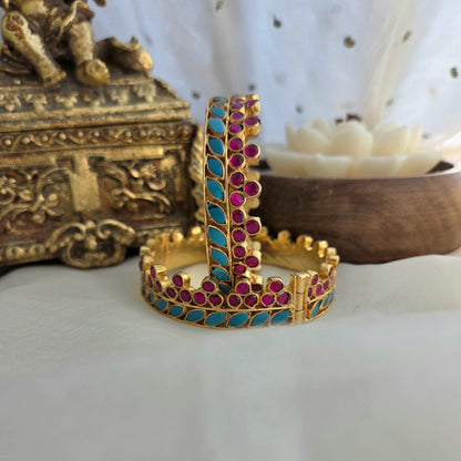 Firozi and pink openable kada ( one pair )