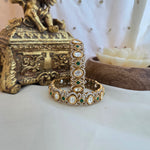 Victorian Emerald polki openable kada ( one pair )