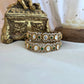 Victorian Emerald polki openable kada ( one pair )