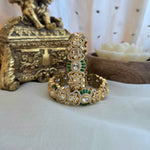 Emerald diamond polki openable kada ( one pair )