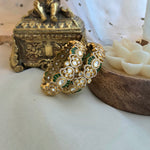 Emerald diamond polki openable kada ( one pair )
