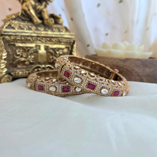 Ruby diamond openable kada ( one pair )