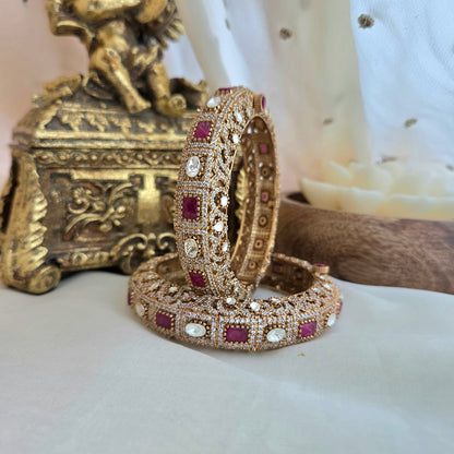Ruby diamond openable kada ( one pair )