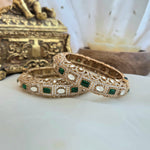 Emerald diamond openable kada ( one pair )