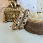 Emerald diamond openable kada ( one pair )