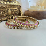 Ruby pearl openable bangles ( one pair )