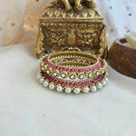 Ruby pearl openable bangles ( one pair )