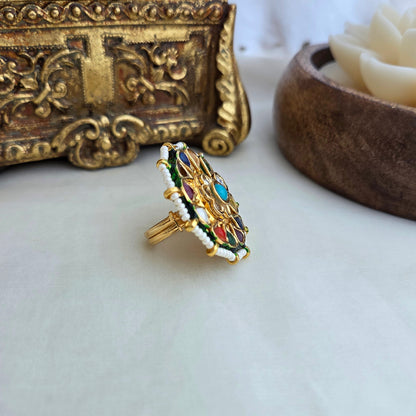 Navratna cocktail ring