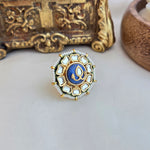 Blue kundan ring